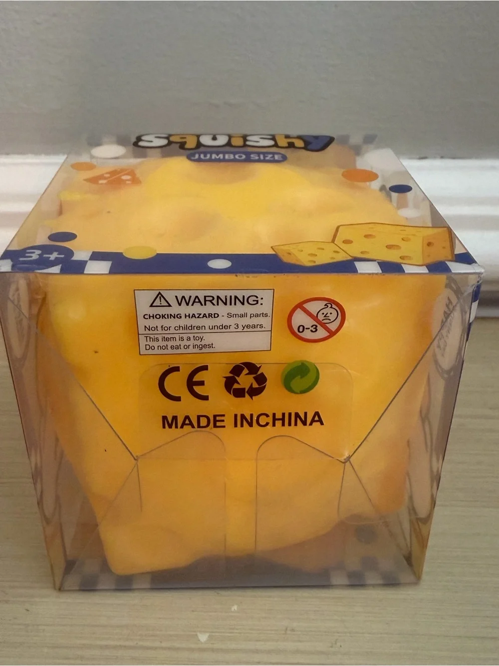 Jumbo Size Squishy Yellow Cheese Squeeze Toy